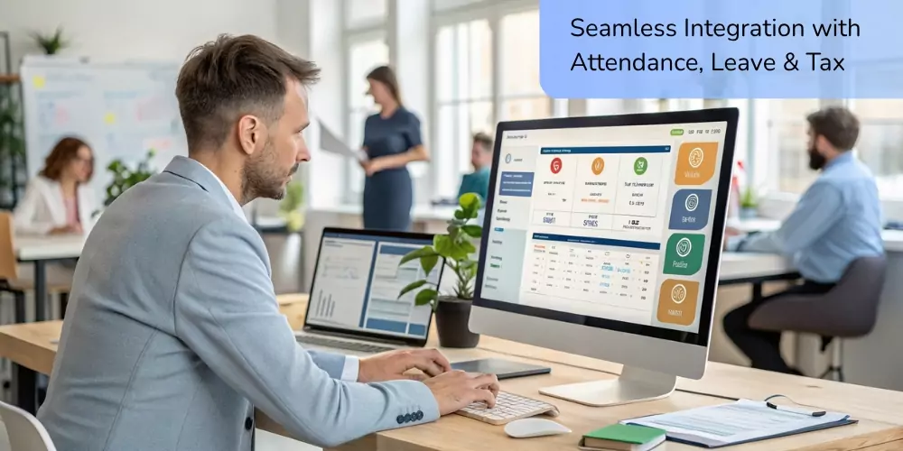 Seamless Integration with Attendance, Leave & Tax