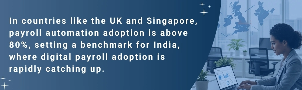 HR professional using automated payroll software in modern office setting HR professional using automated payroll software in modern office setting