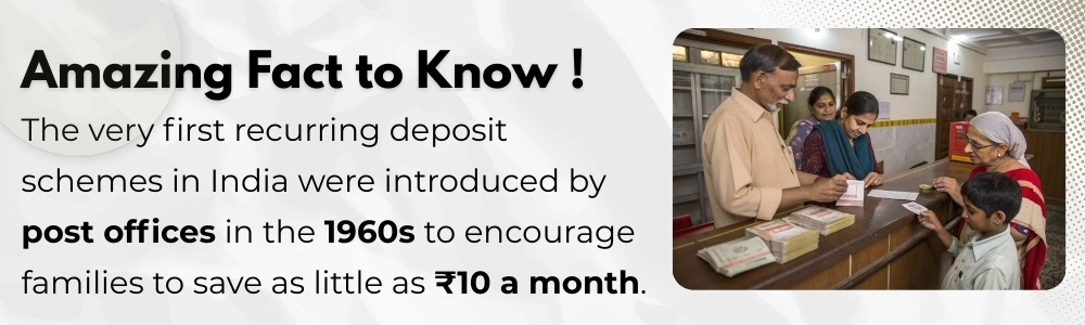 India post office launched recurring deposit schemes in 1960s for savings India post office launched recurring deposit schemes in 1960s for savings