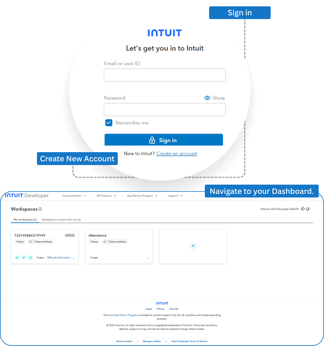 Sign in to Intuit Developer Portal