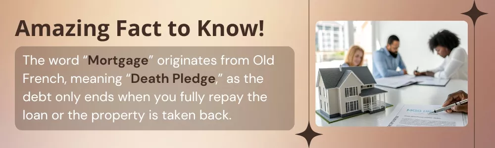 House fading into documents showing mortgage origin concept