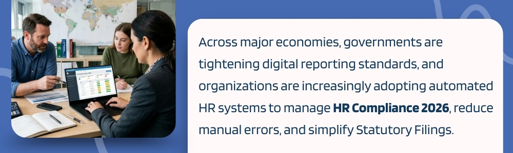 Firms adopt automated HR systems for Compliance 2026 and statutory filings.