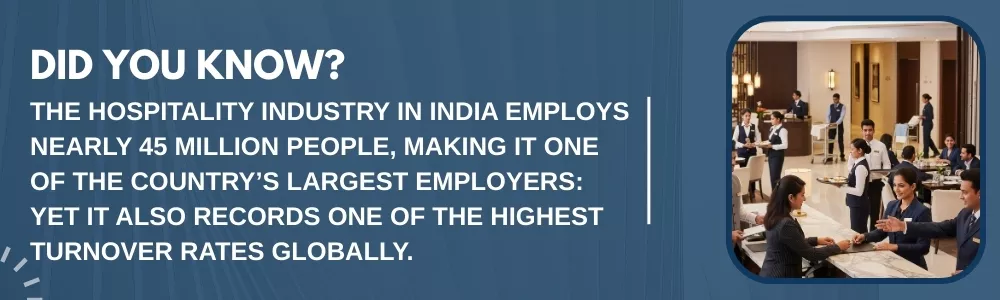 Hospitality workers in India serving guests in busy hotel and restaurant