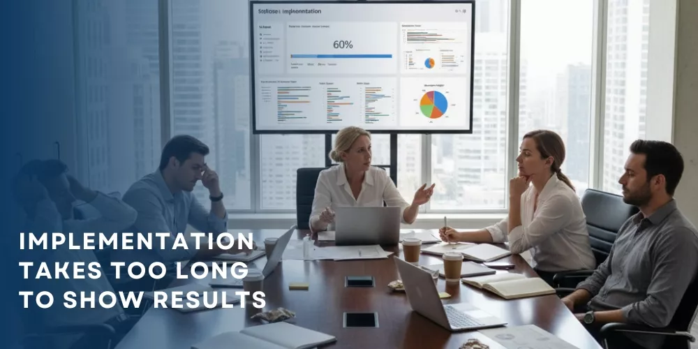 Employee waiting for software setup progress, checking watch Employee waiting for software setup progress, checking watch