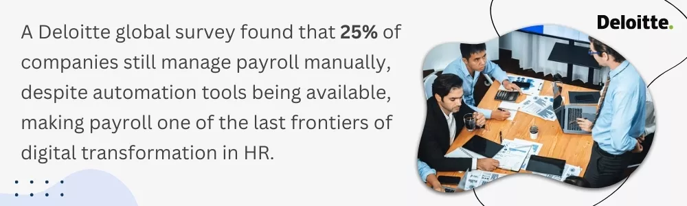 Deloitte survey shows 25% of companies still manage payroll manually