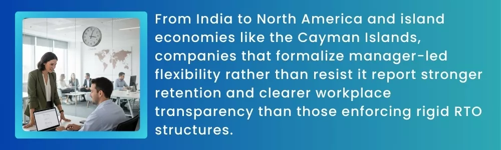 Manager discussing flexible work plan with employee in modern office Manager discussing flexible work plan with employee in modern office