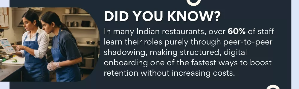 Restaurant staff learning POS system during front-of-house onboarding