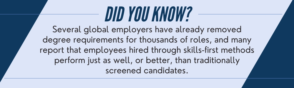 Manager reviewing employee work output in skills-first hiring approach