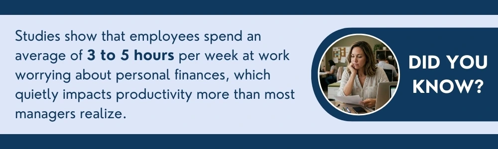 Employees spend 3 to 5 work hours weekly worrying about personal finances