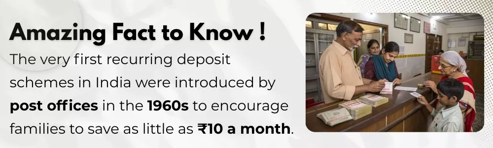 India post office launched recurring deposit schemes in 1960s for savings India post office launched recurring deposit schemes in 1960s for savings