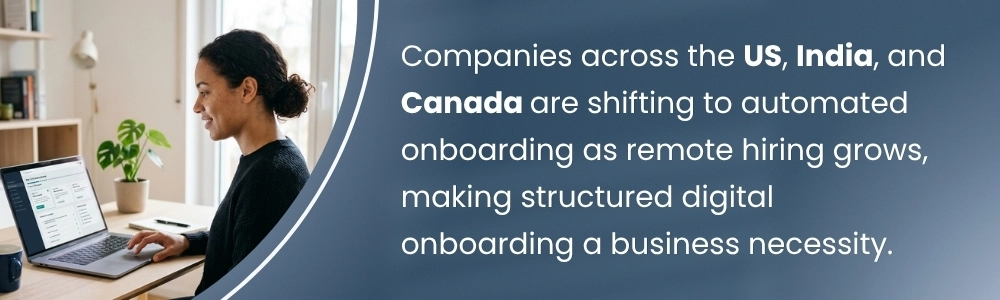 Automated onboarding supports remote hiring across multiple countries