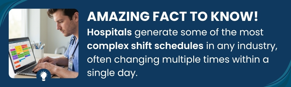 Hospital shift schedules change frequently within a single day