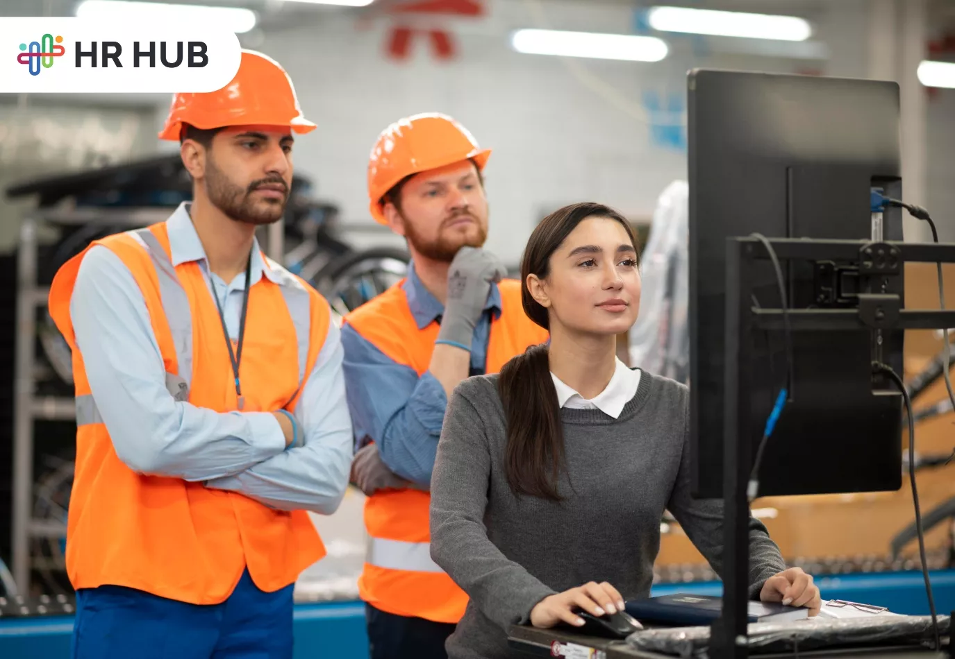 Digital HR automation in manufacturing — HR and factory teams improving productivity and reducing attrition