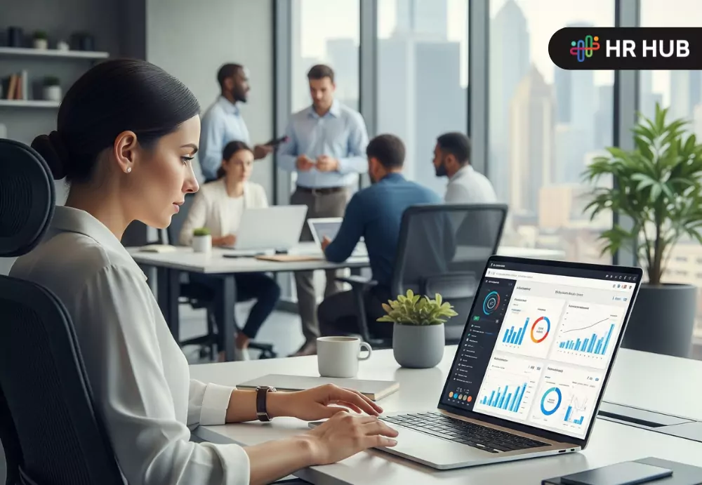 AI-powered performance management dashboard with real-time employee feedback and growth insights