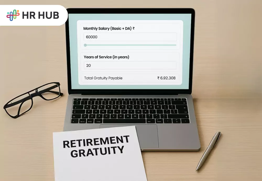 Online EPF and gratuity calculation dashboard with input sliders