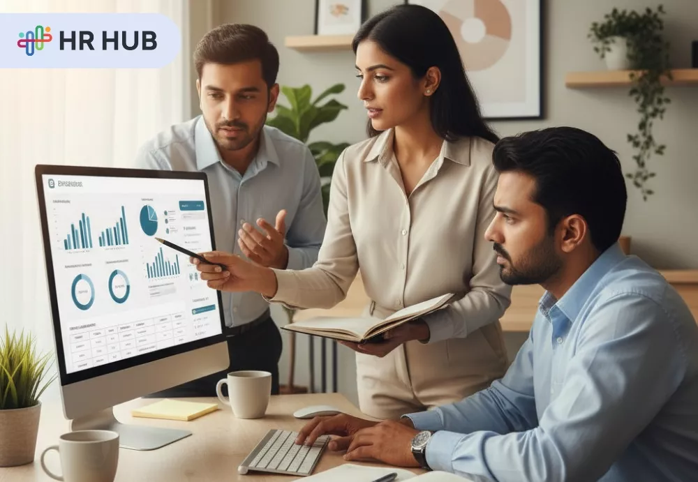 HR team using digital tools to automate payroll and attendance tasks