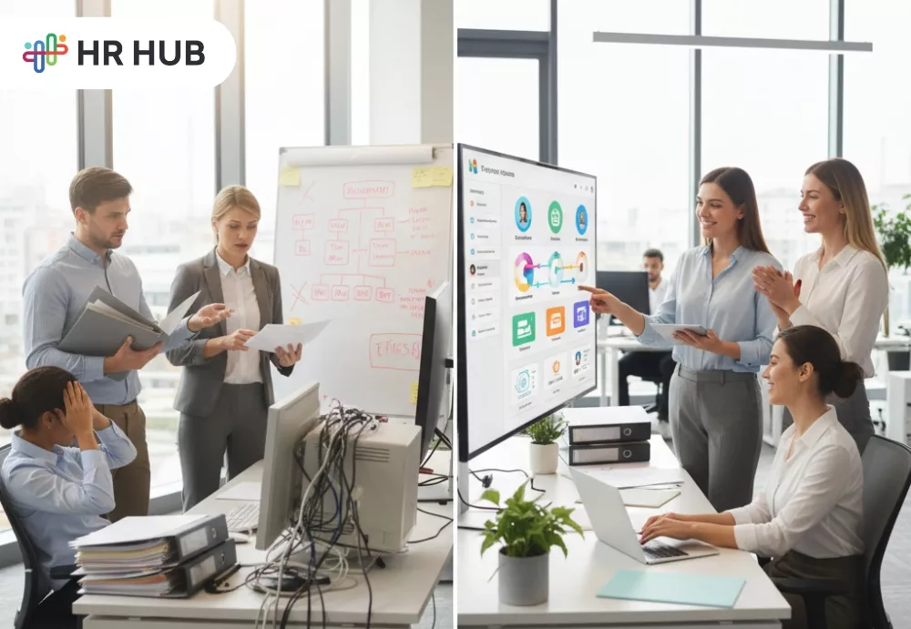 HR software implementation myths debunked — HR team collaborating during digital transformation