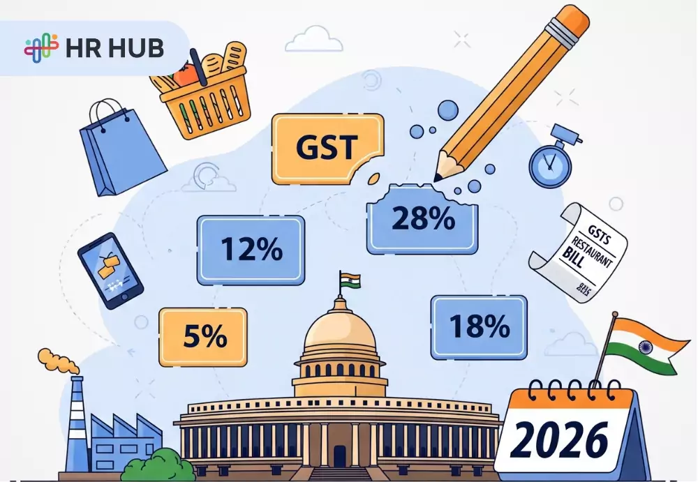 Chart showing GST slabs in India with focus on 12% removal in 2026